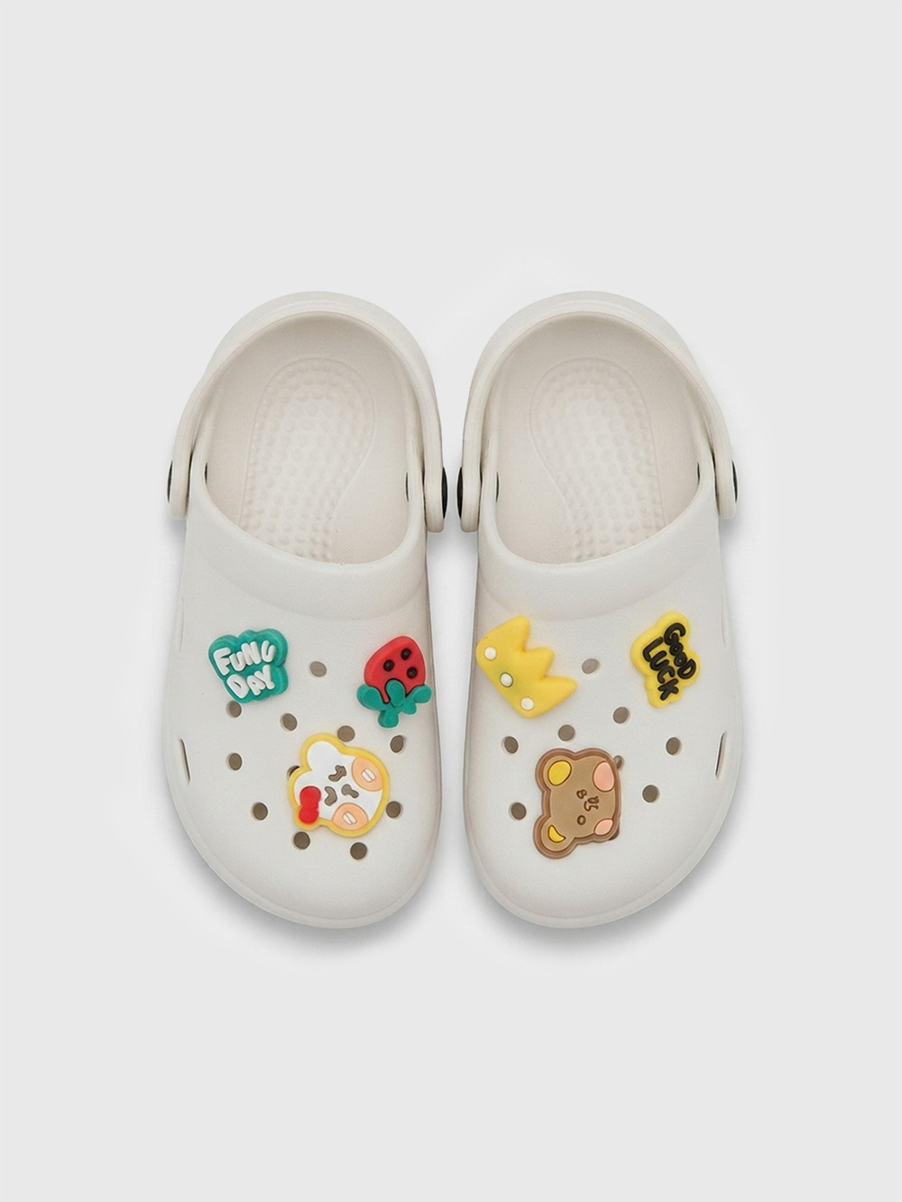 KiddoBounce Charming Bear EVA Clogs White - X2